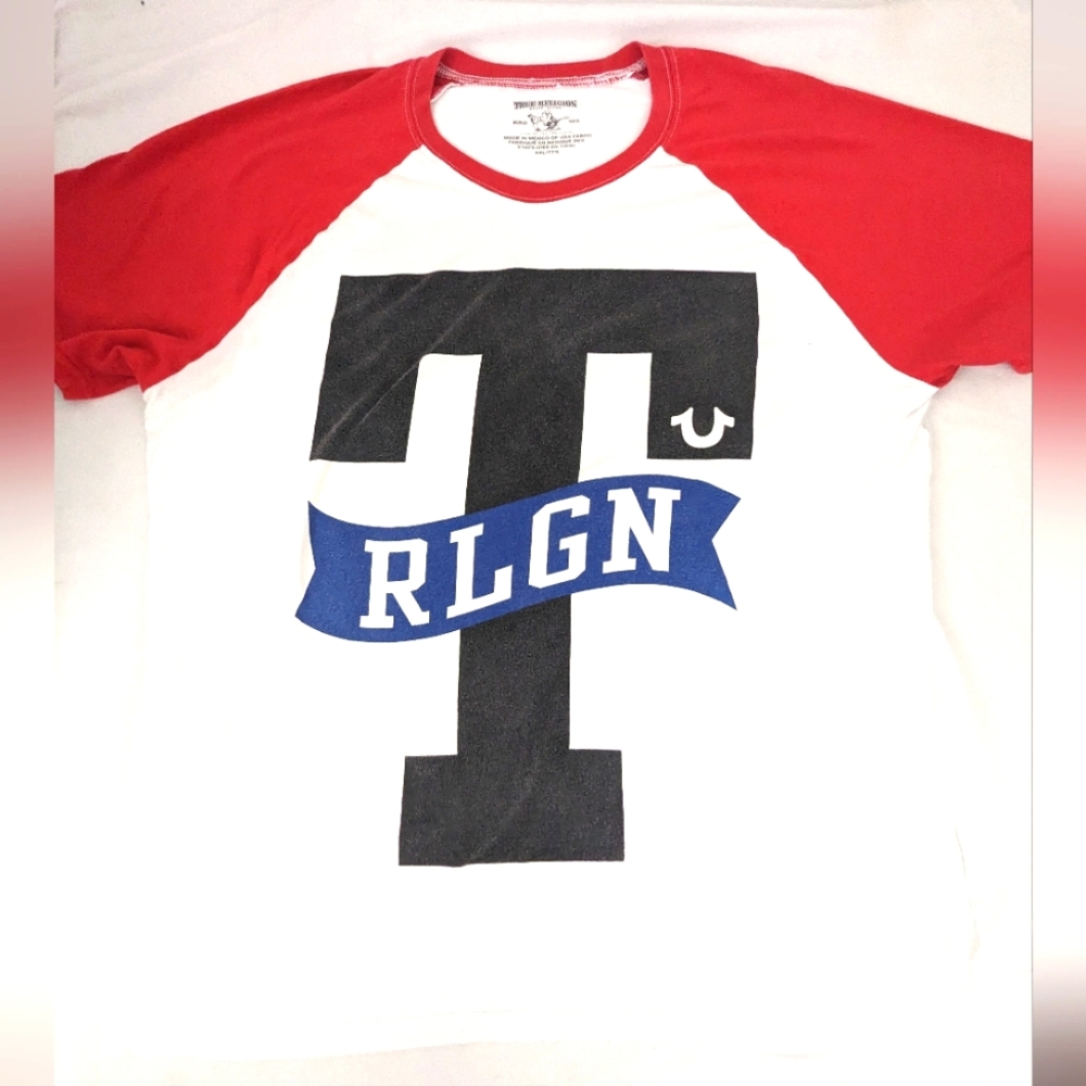 True Religion Red and White Jersey XXL
